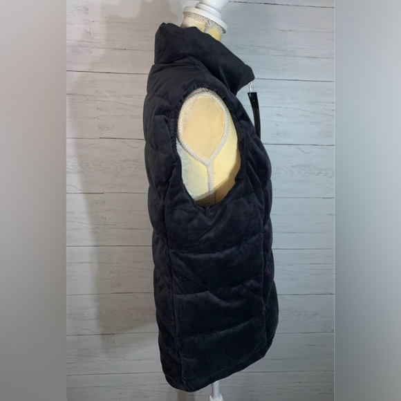 ZEROXPOSUR Dark Gray Large juniors Full Zip Soft Velour Vest Front Pockets NEW - Picture 5 of 12